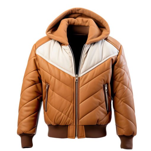 Mens Brown Sheepskin Puffer Leather Jacket