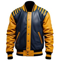 Mens Sheepskin Baseball Leather Varsity Jacket