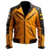 Mens Sheepskin Café Racer Leather Biker Jacket