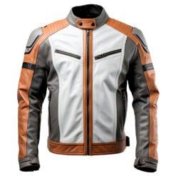 Mens Sheepskin Café Racer Motorcycle Jacket