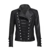 Womens Black Military Leather Jacket