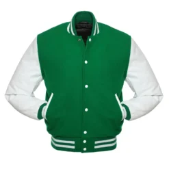 Kelly Green and White Varsity Jacket