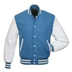 Light Blue and White Varsity Jacket