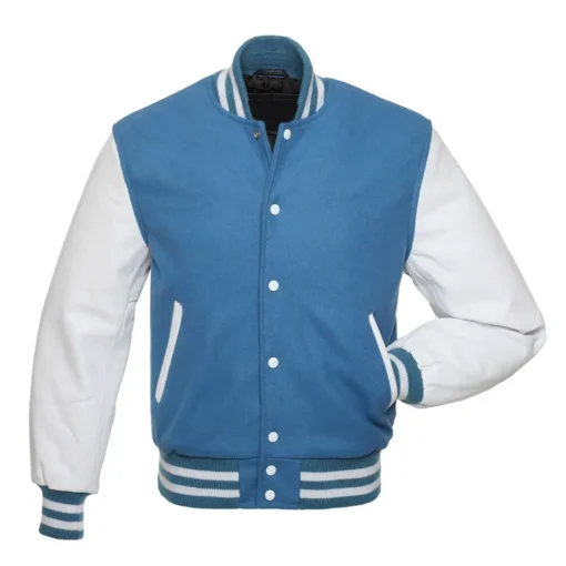 Light Blue and White Varsity Jacket